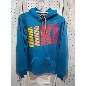 Nike Therma Fit Teal Hoodie Long Sleeve Pullover Sweatshirt Women's Medium